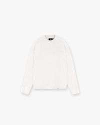 Waffle Long Sleeve T-Shirt - Flat White