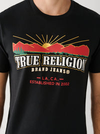 True Religion Explore T-Shirt Arch Logo Jet Black