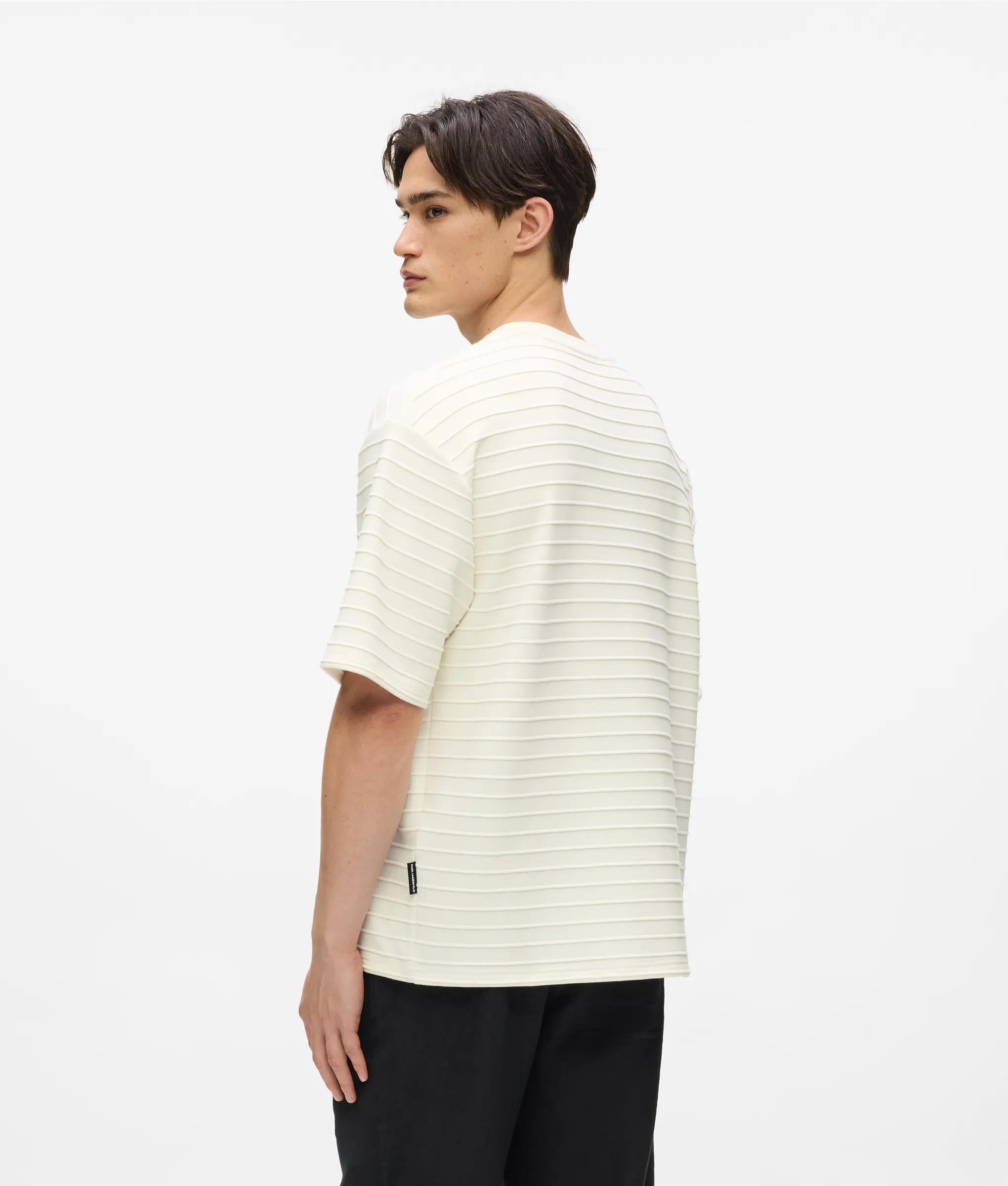 Ikon textured striped T-shirt
