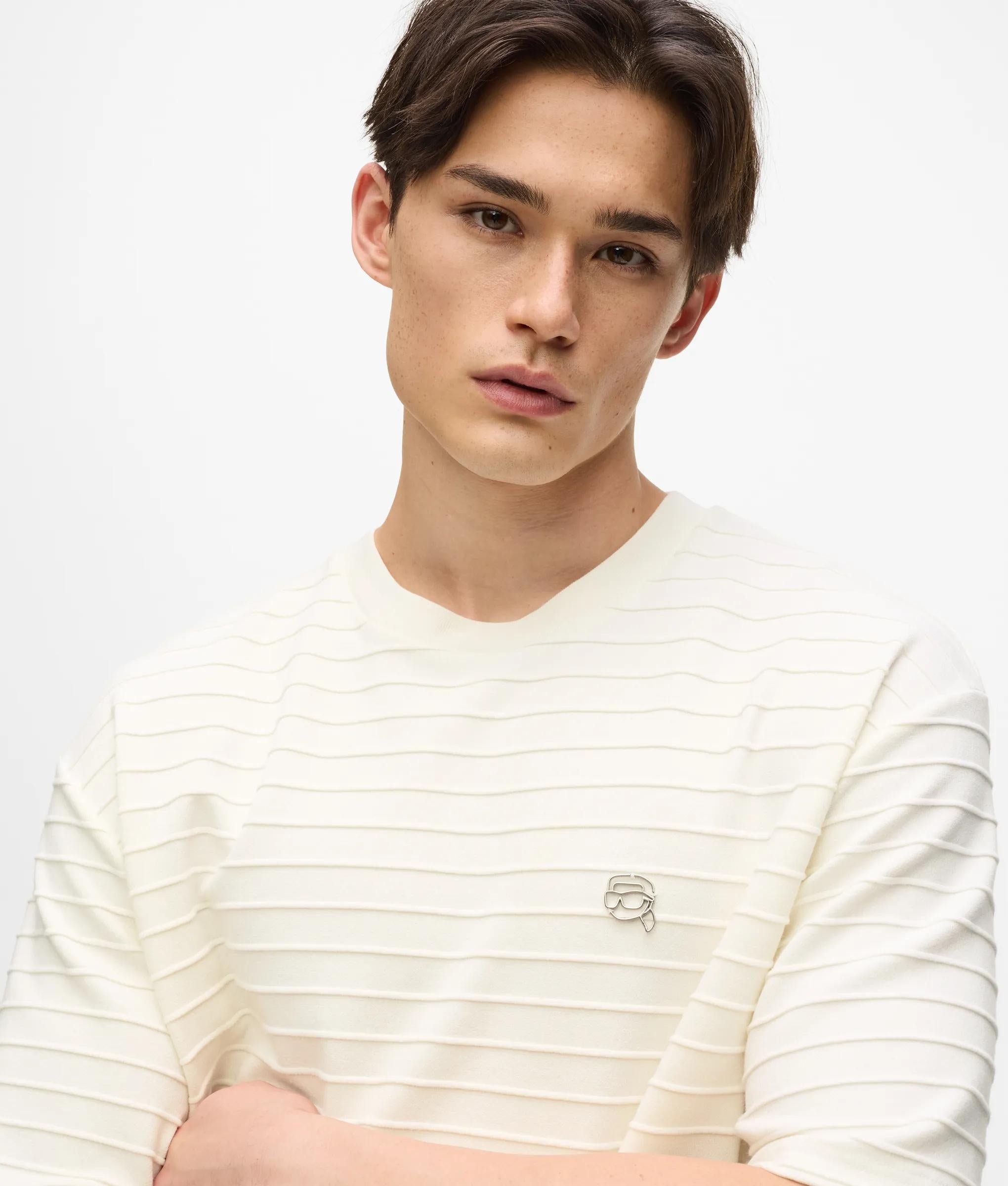 Ikon textured striped T-shirt