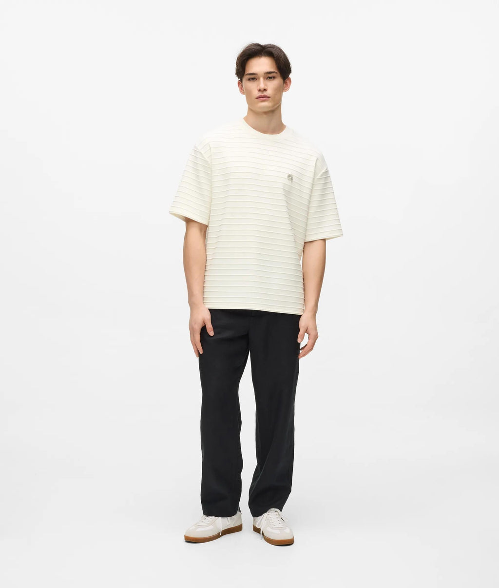 Ikon textured striped T-shirt