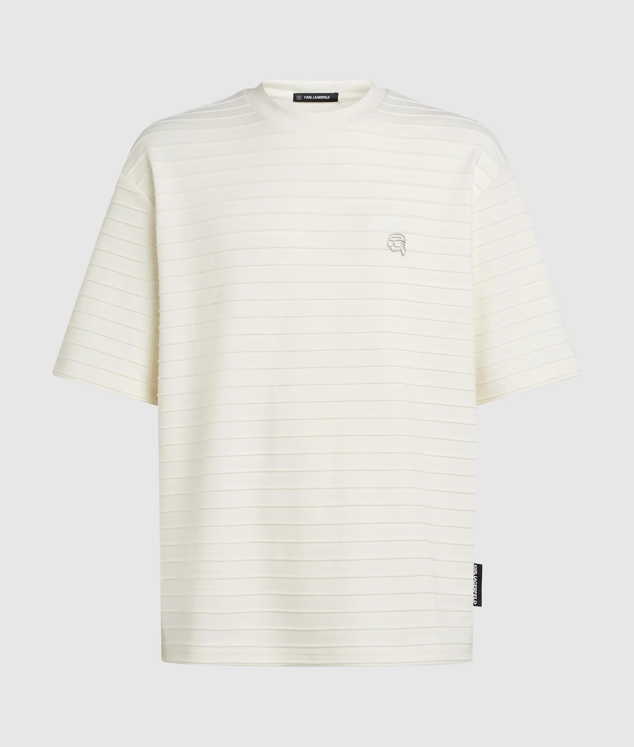 Ikon textured striped T-shirt