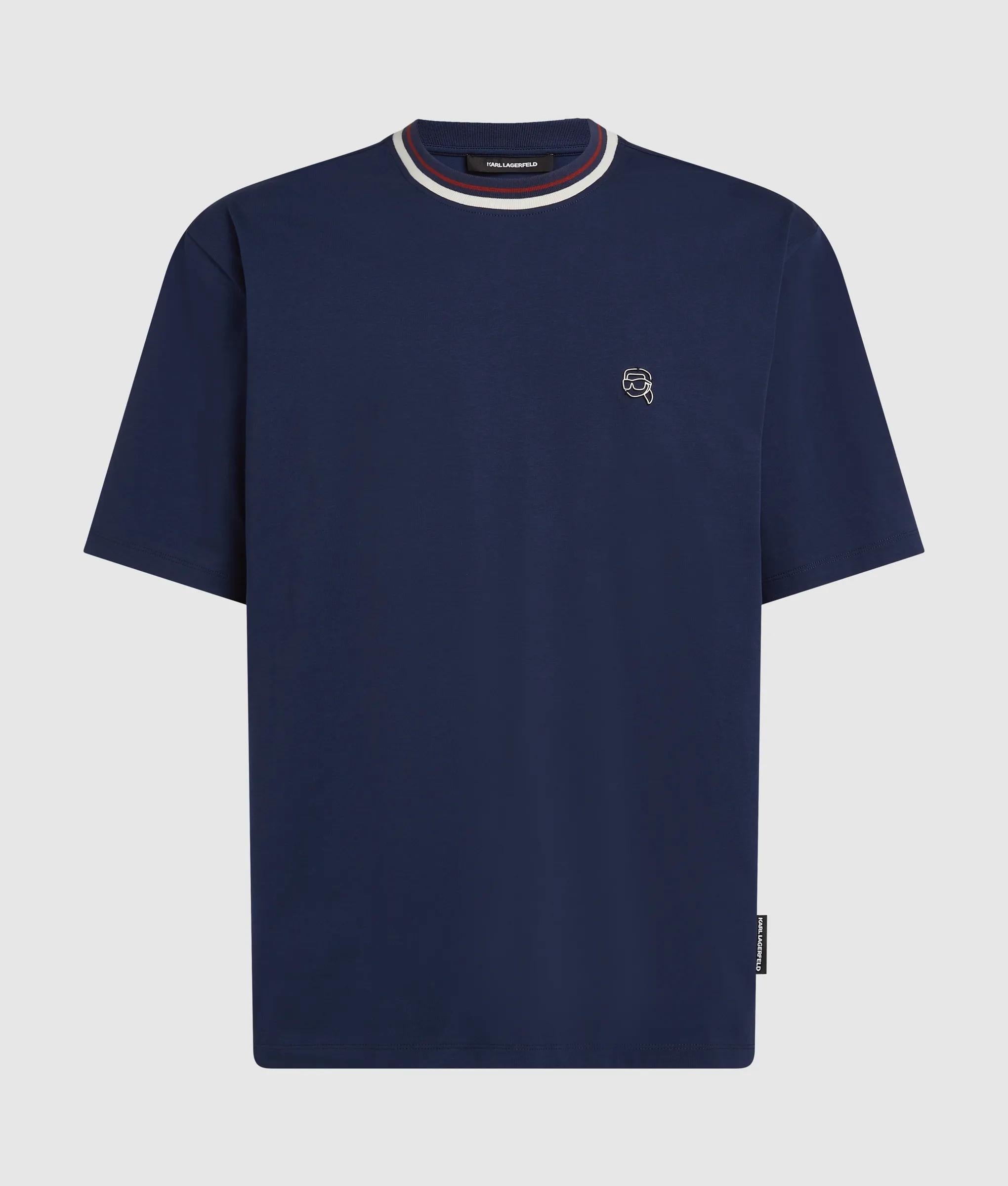 Ikon striped neck T-shirt