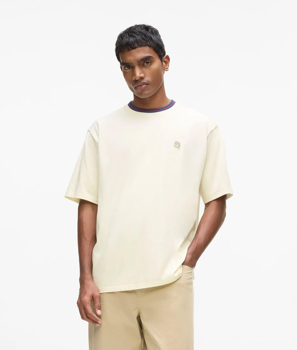 Ikon striped neck T-shirt