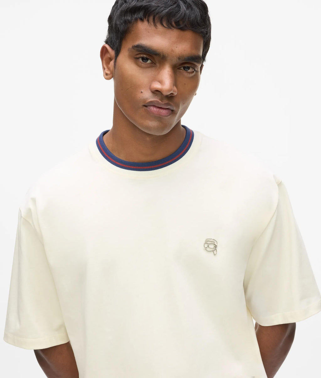 Ikon striped neck T-shirt