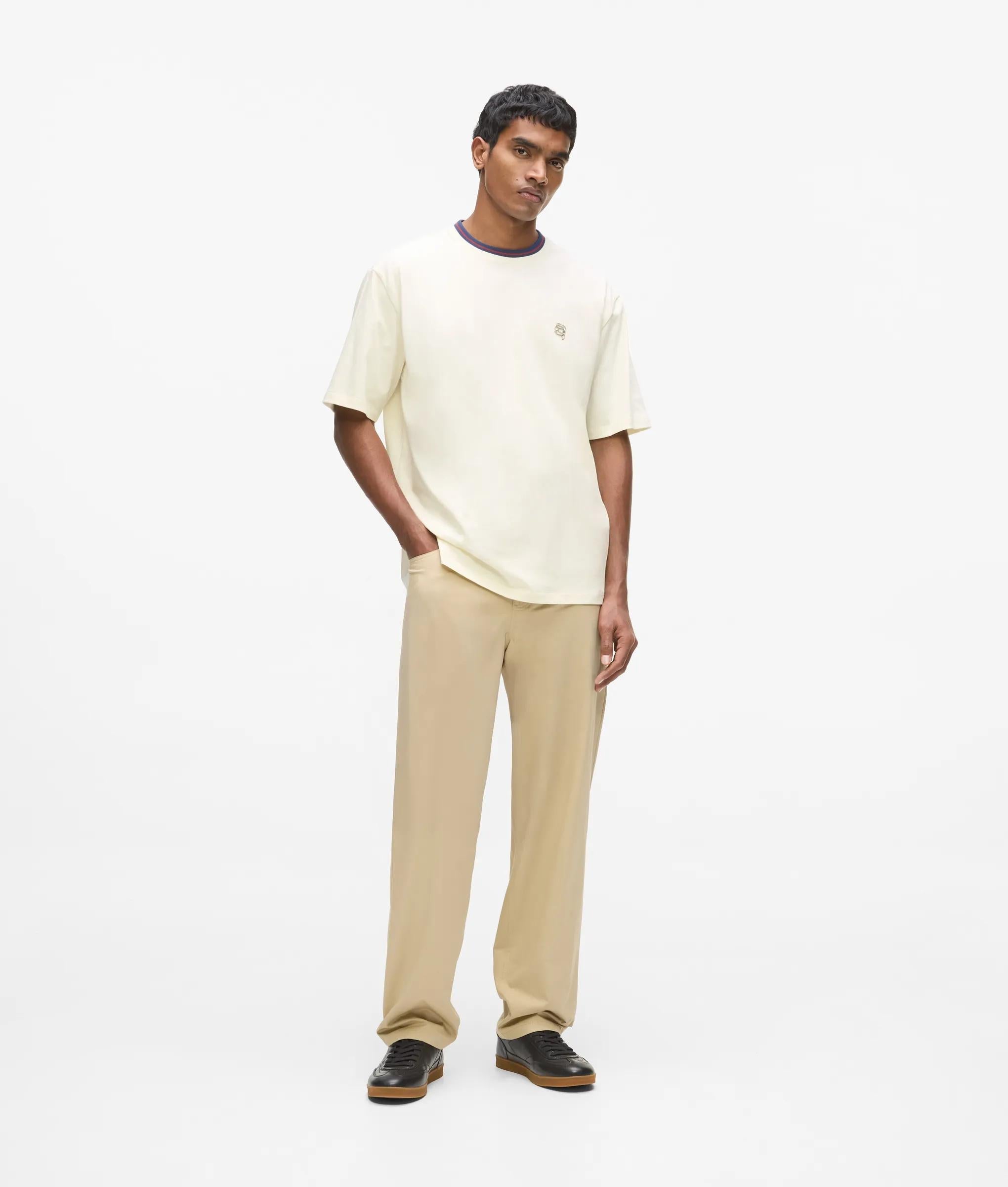 Ikon striped neck T-shirt