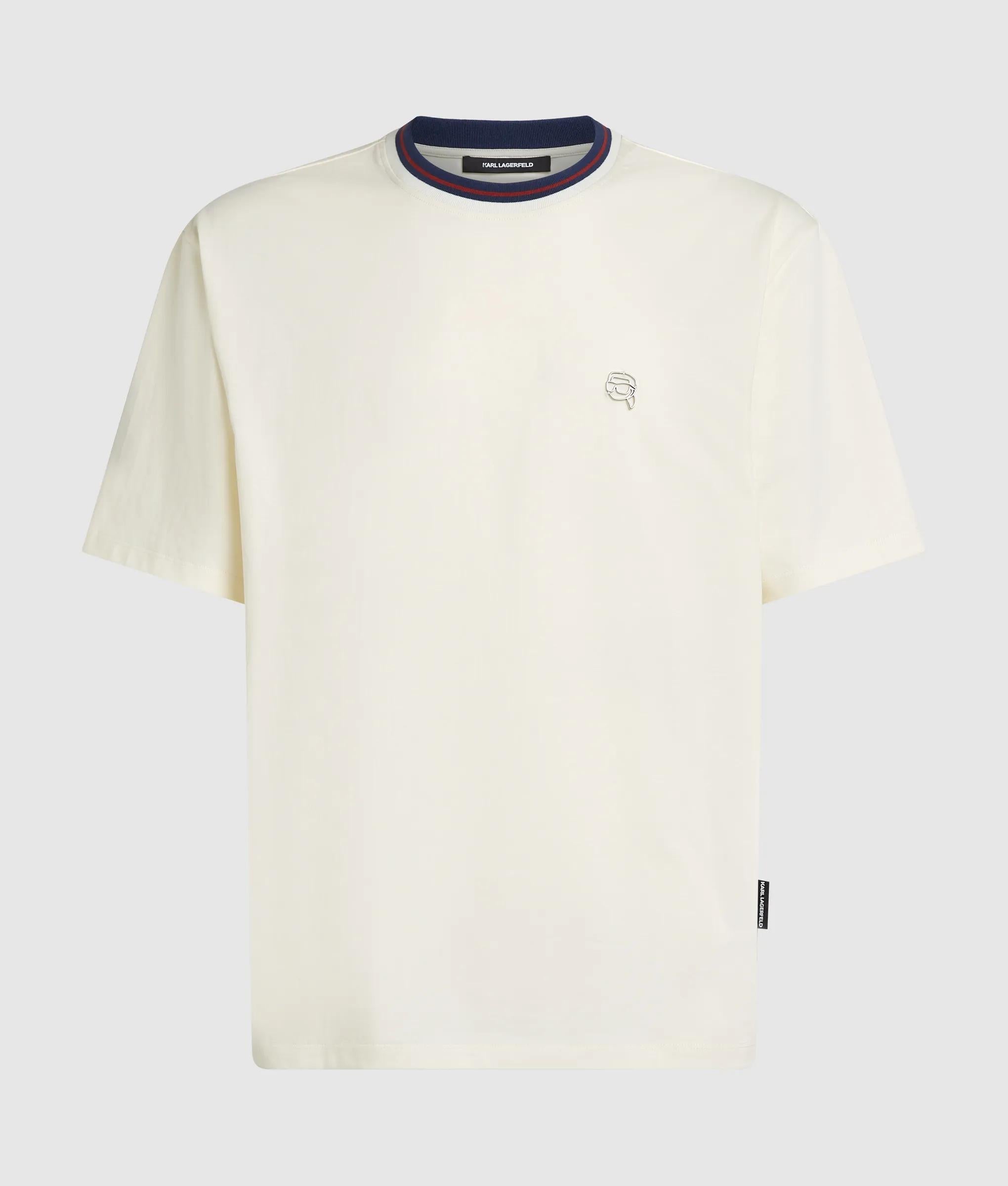 Ikon striped neck T-shirt