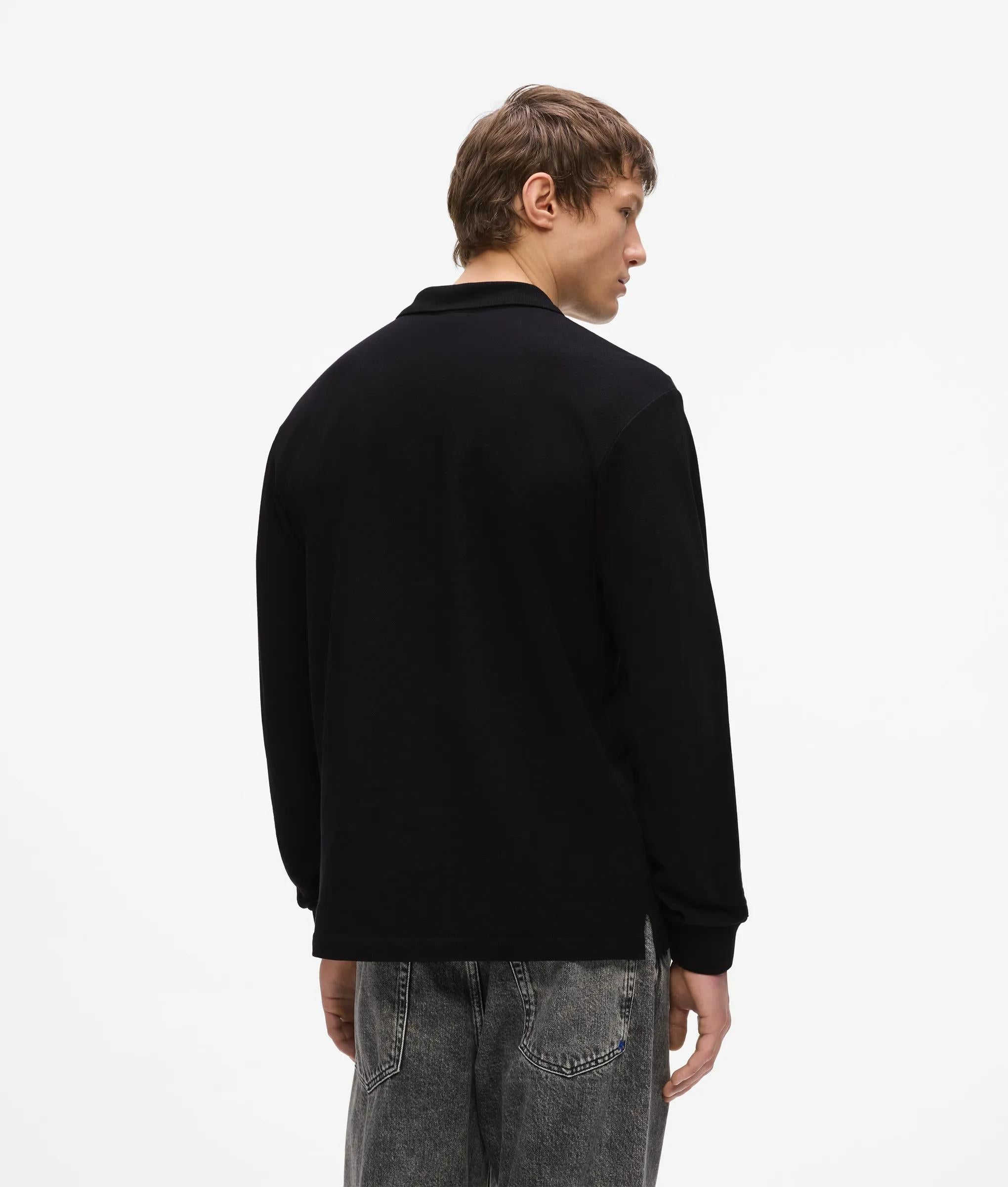 Long-sleeved logo polo shirt