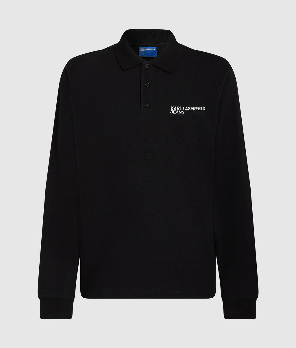 Long-sleeved logo polo shirt