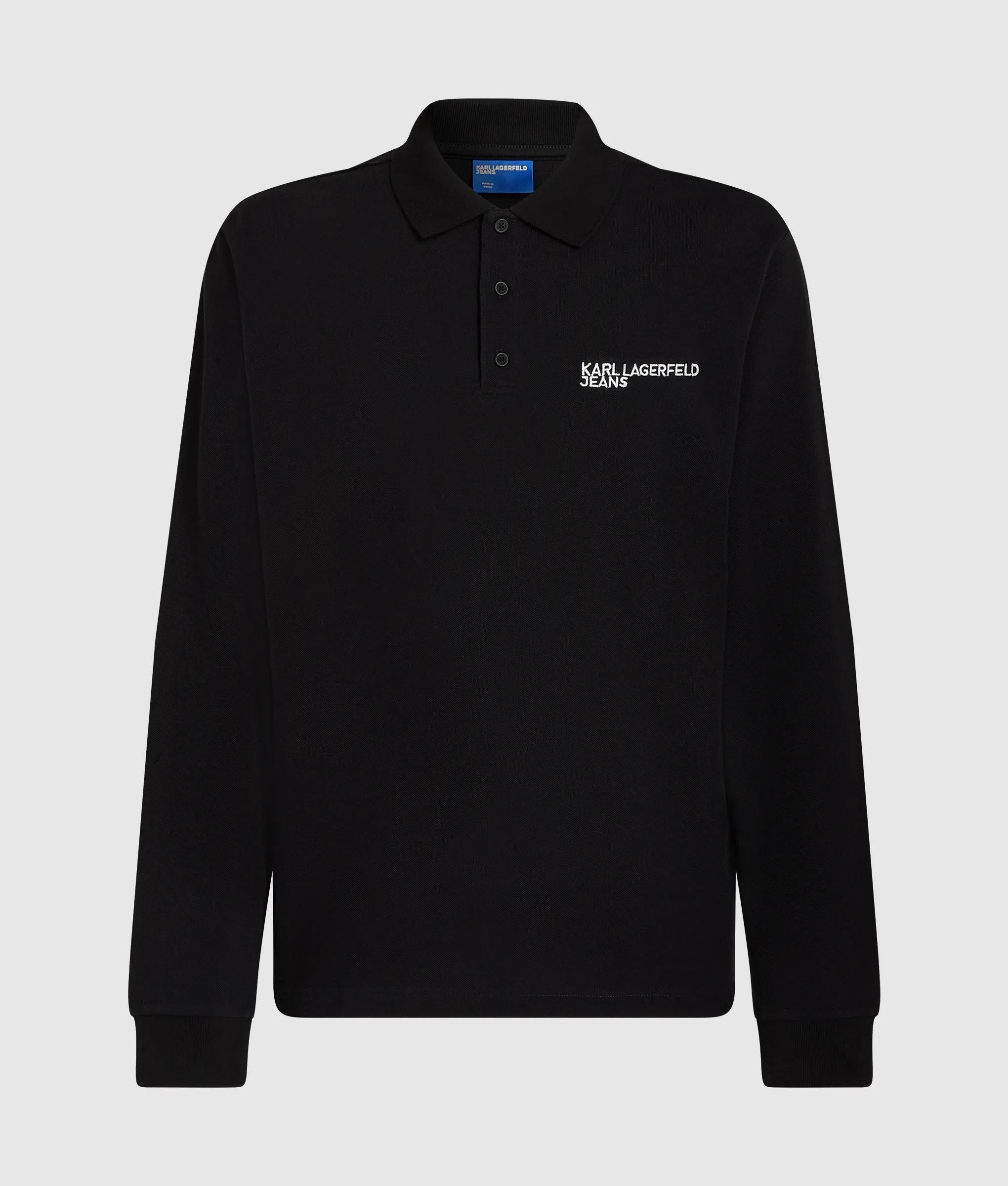 Long-sleeved logo polo shirt