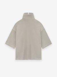Cotton Wool High Neck Short Sleeve Shirt