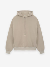 Cotton Cashmere Fleece Half Zip Hoodie
