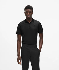 Square-button polo shirt