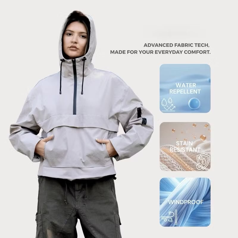 Summit Utility Half-Zip Hooded Jacket – Blush Pink