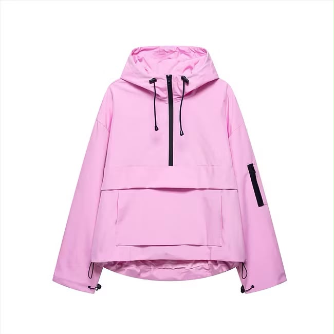 Summit Utility Half-Zip Hooded Jacket – Blush Pink