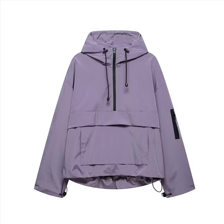 Summit Utility Half-Zip Hooded Jacket – Lavender Grey