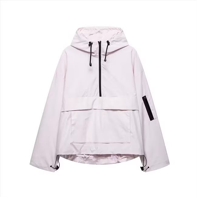 Summit Utility Half-Zip Hooded Jacket – Ice White