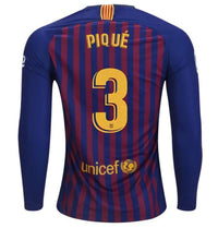 Barcelona Pique Long Sleeve Home Jersey